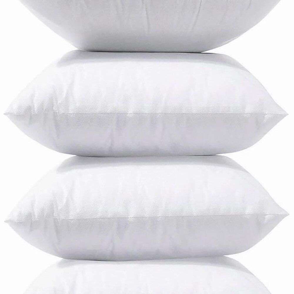 4 Pack 18x18 White Throw Pillow Inserts for Decorative Pillow Covers, Couch Pill